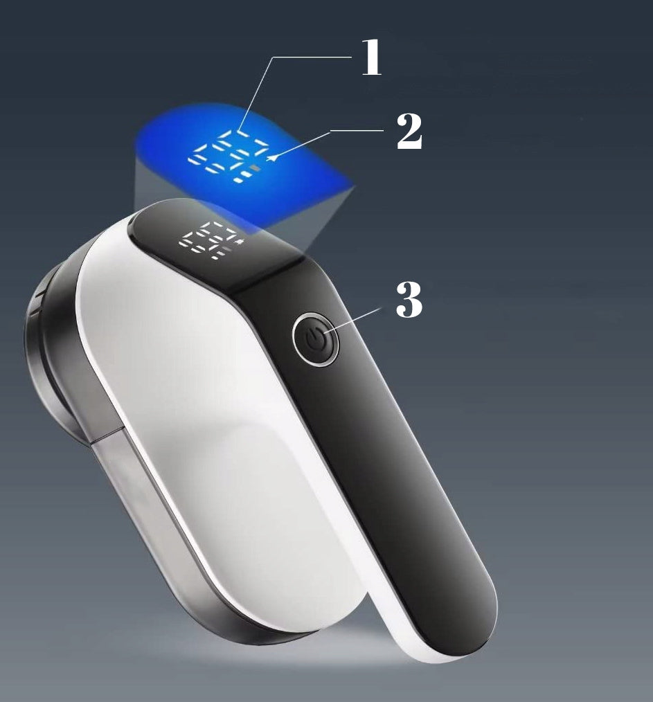 Aparat de curatat scame, 3 trepte, afisaj LCD, incarcare USB, pentru toate tipurile de tesaturi