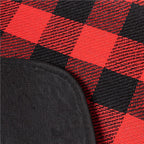 Patura pentru picnic sau plaja, cu folie izolatoare si maner, 150x200cm, rosu negru