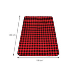 Patura pentru picnic sau plaja, cu folie izolatoare si maner, 150x200cm, rosu negru