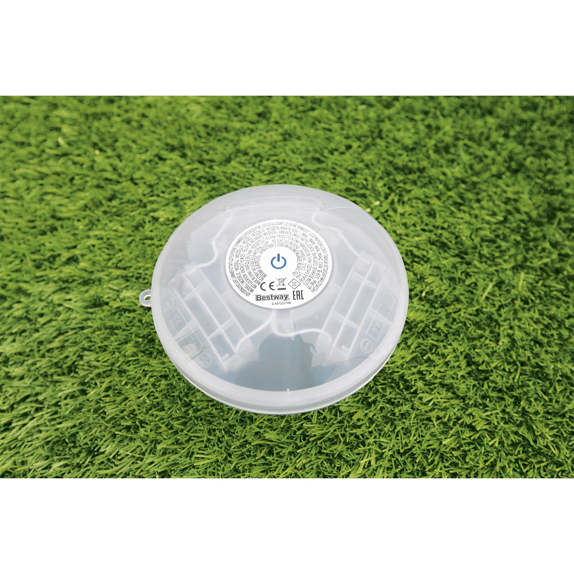 Lampa plutitoare cu LED pentru piscina Bestway FloatBright, 4 culori, 7 moduri, functionare cu 3 baterii AA
