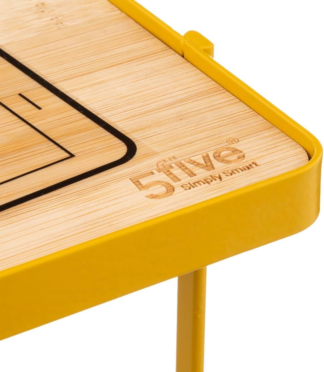 Suport hartie igienica 5Five cu raft depozitare, otel, 18x12x59 cm, galben