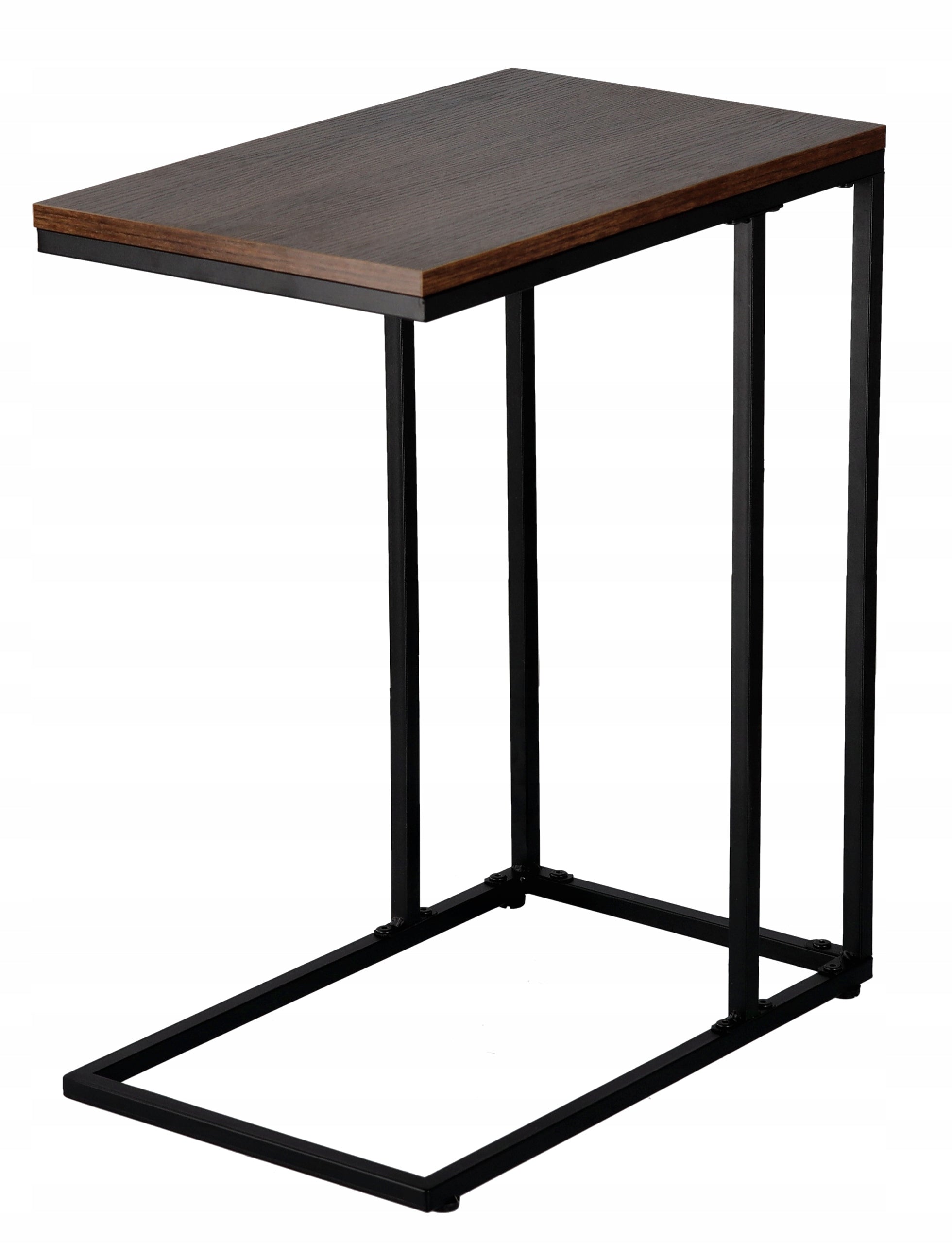 Masuta de cafea, cu cadru de otel, stil industrial, 30x48x59 cm, maro rustic