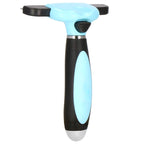 Perie trimmer pentru caini si pisici cu par lung sau scurt, autocuratare, lama 10cm, negru albastru