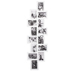 Rama foto de perete, colaj de 14 fotografii, 36x118cm, alb