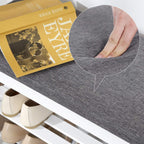 SONGMICS Banca pentru pantofi din bambus, 2 niveluri, cu perna, sarcina 150 kg, 71x29x49 cm, alb si gri