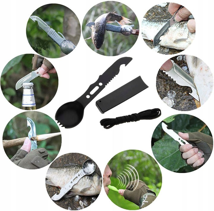 Kit de supravietuire turistic multifunctional camping, vanatoare, pescuit, 12 piese