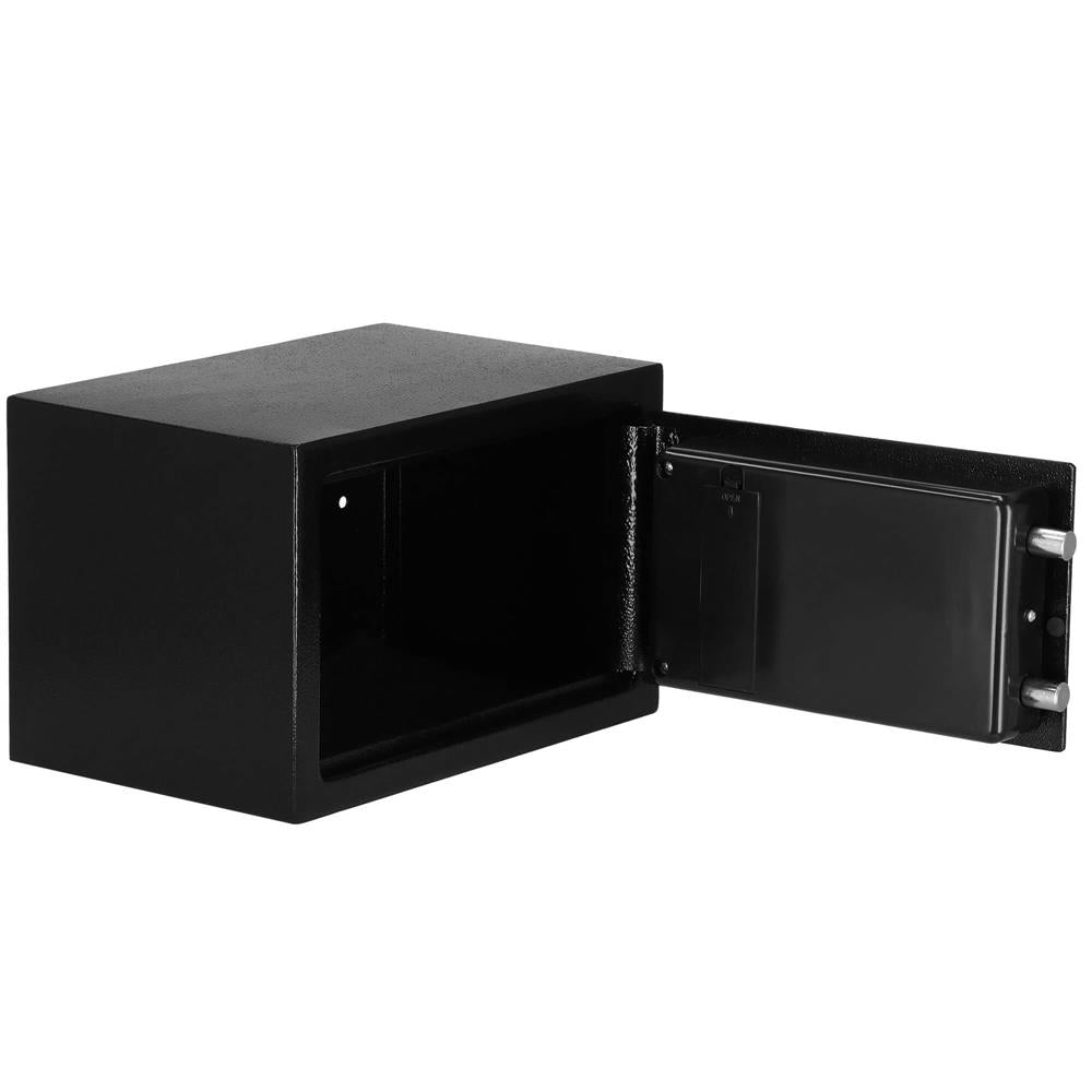 Seif electronic standard cu cifru si cheie, 200x310x200 mm, Otel, Negru