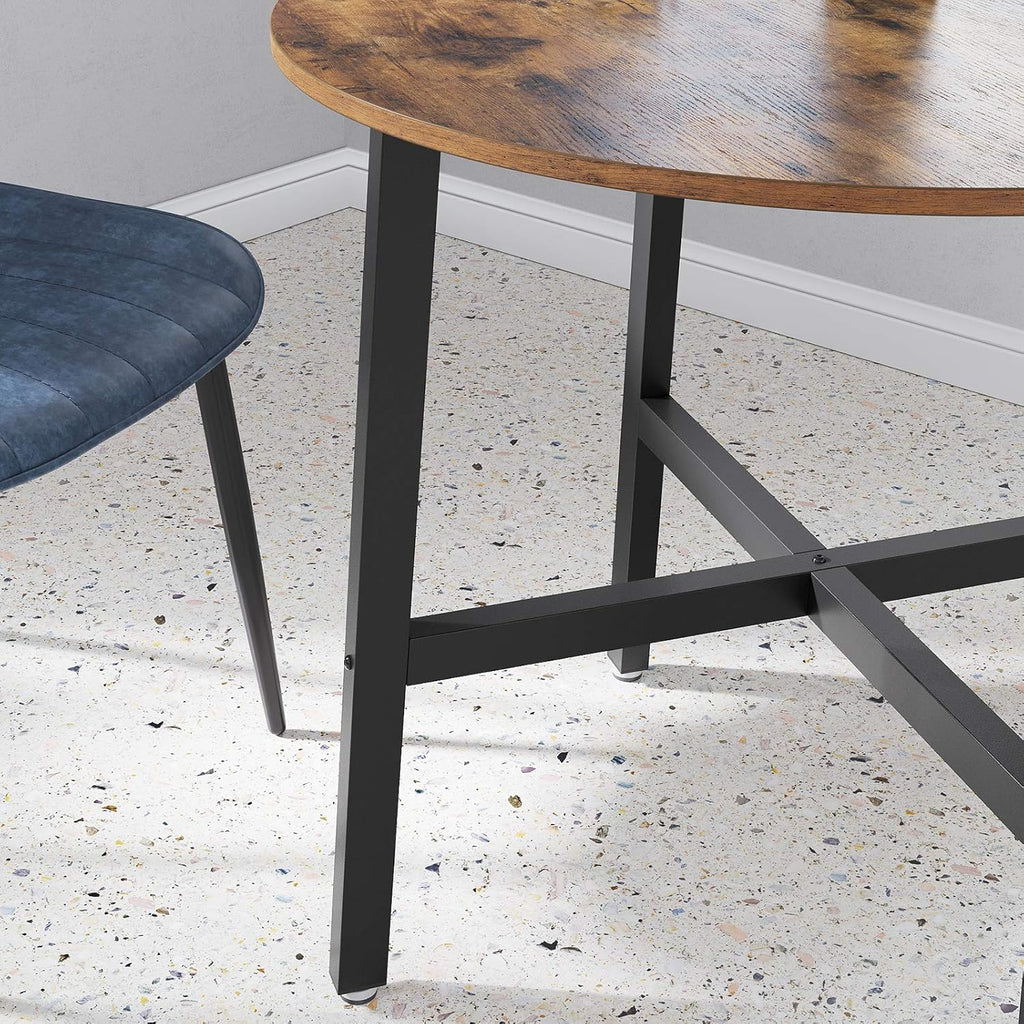 VASAGLE Masa rotunda de bucatarie sau living, stil industrial, 80 x 75 cm (diametru x inaltime), maro rustic
