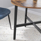 VASAGLE Masa rotunda de bucatarie sau living, stil industrial, 80 x 75 cm (diametru x inaltime), maro rustic