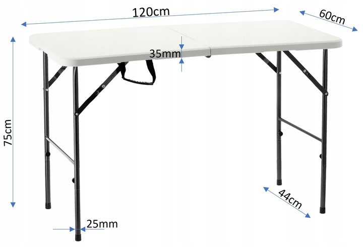 Masa dreptunghiulara pliabila multifunctionala, 120x75x60cm, alba