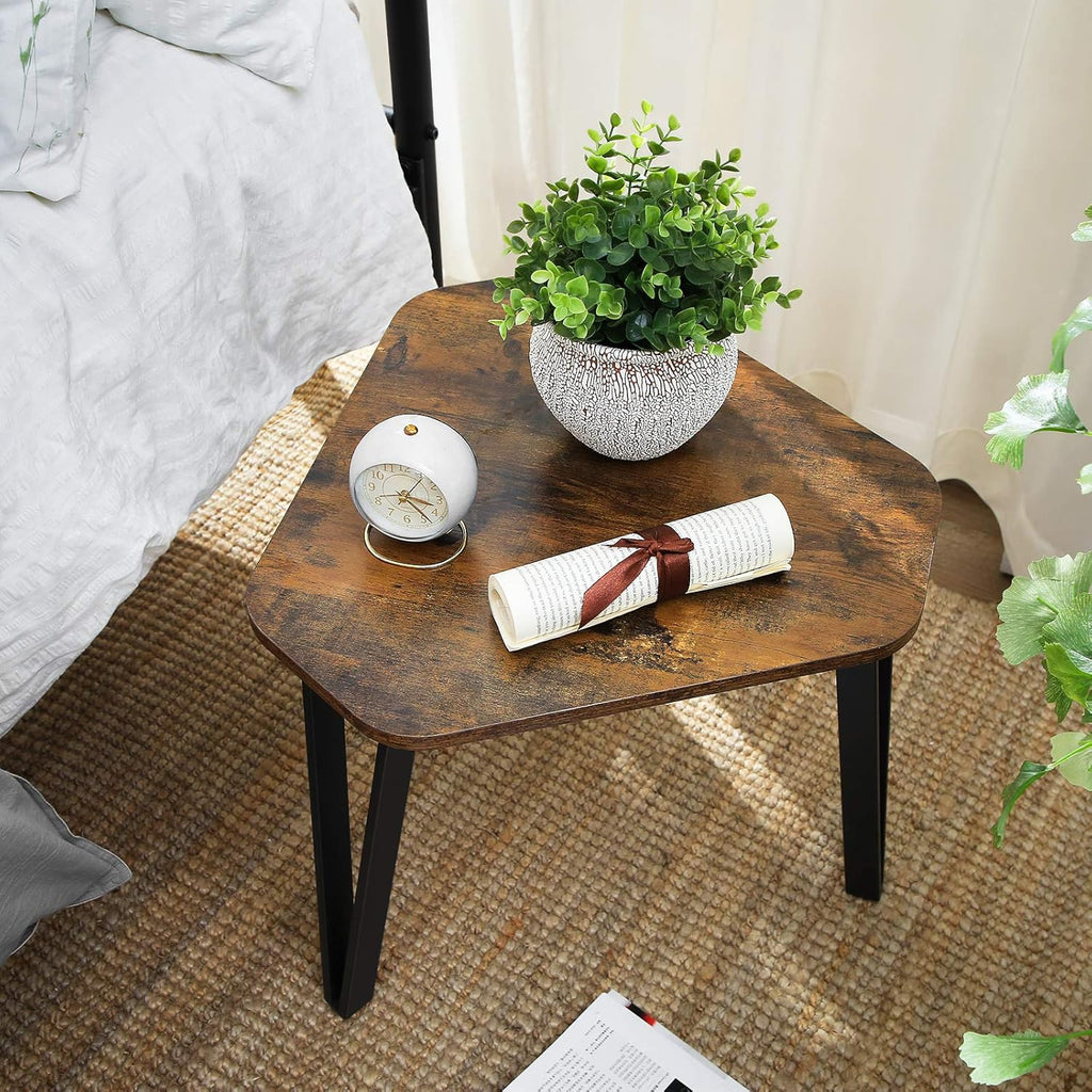 VASAGLE Set 3 mese de cafea suprapozabile, stil industrial, diametru 40, 51 si 59 cm, maro rustic