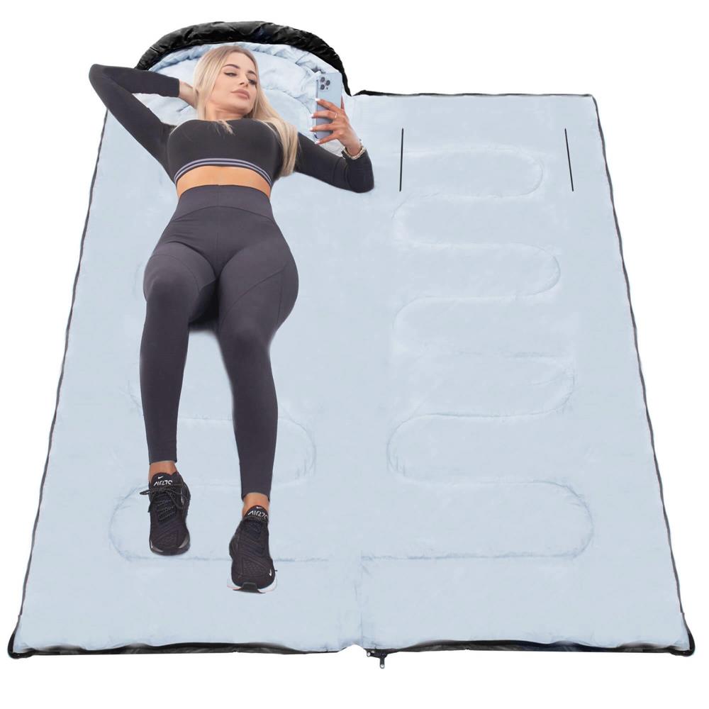 Sac de dormit tip mumie, cu geanta de transport, 220x80cm, 0-15grade, negru