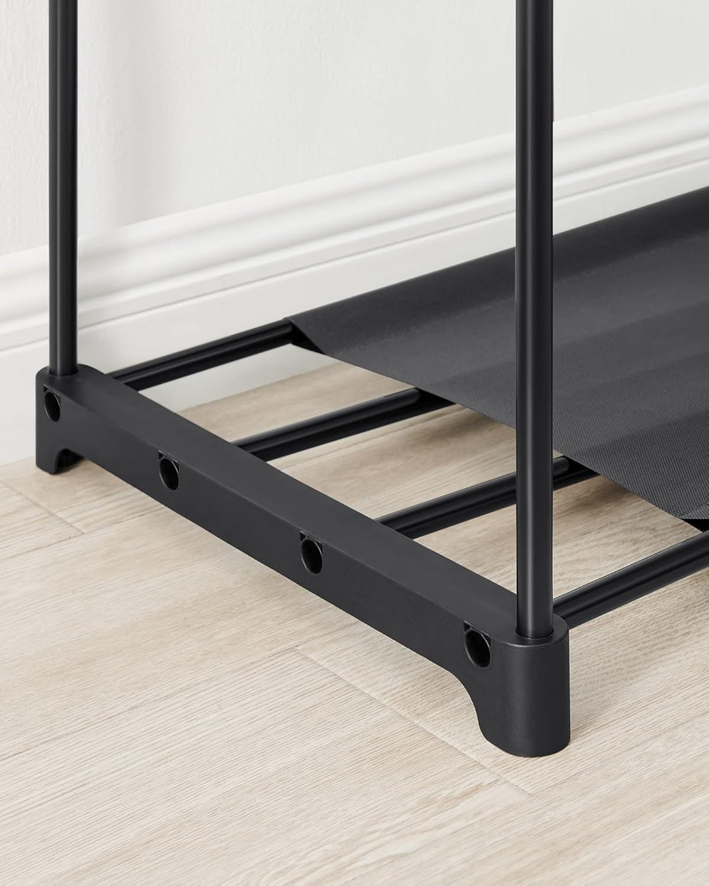 SONGMICS Dulap de haine portabil, cu 3 bare de agatat si rafturi, 138x43x182 cm, negru