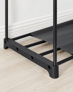 SONGMICS Dulap de haine portabil, cu 3 bare de agatat si rafturi, 138x43x182 cm, negru