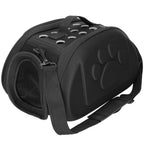 Geanta pentru transport animale mici, pentru caine si pisica, pliabila, curea de umar, 20x35x20 cm, negru