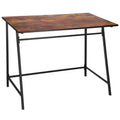 Birou tip masa laterala, cu cadru din otel, 50x100x76 cm, industrial, maro