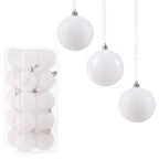 Set globuri de Craciun, 20 bucati, 8cm, alb perlat