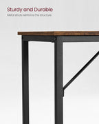 VASAGLE Birou cu cadru din otel, 50x100x75 cm, industrial, maro