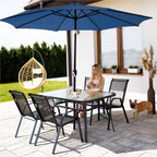 Umbrela terasa gradina, cu manivela si inclinare, diametru 300cm, Albastru