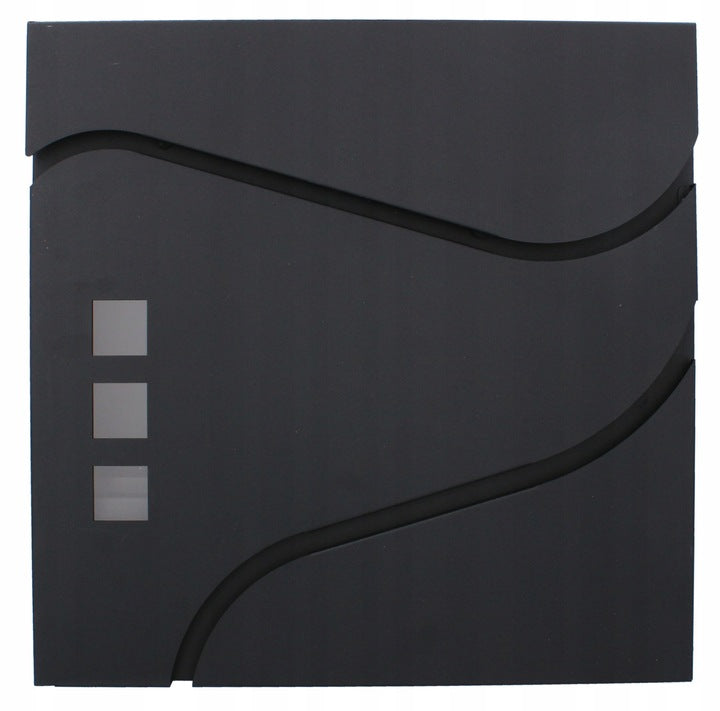 Cutie postala de exterior, pentru gard sau perete, din otel zincat, cu incuietoare, 37x11x37cm, gri inchis