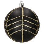 Set globuri de Craciun, 16 bucati, 8cm, 6 modele, negru auriu