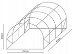 Sera de gradina, tip tunel cu cadru metalic, 250x400cm, 10mp, fereastra suplimentara spate