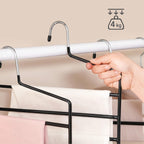 SONGMICS Set de 4 umerase pentru pantaloni, cu 5 bare, 32x35cm, negru