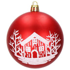Set globuri de Craciun, 16 bucati, 8cm, 8 modele, rosu alb