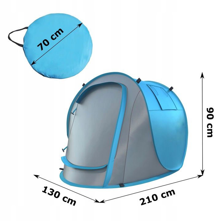 Cort plaja si picnic , protectie UV, 210x130x90 cm, portocaliu gri