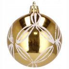 Set globuri de Craciun cu modele de sarbatori, 30 bucati, 5cm, alb auriu