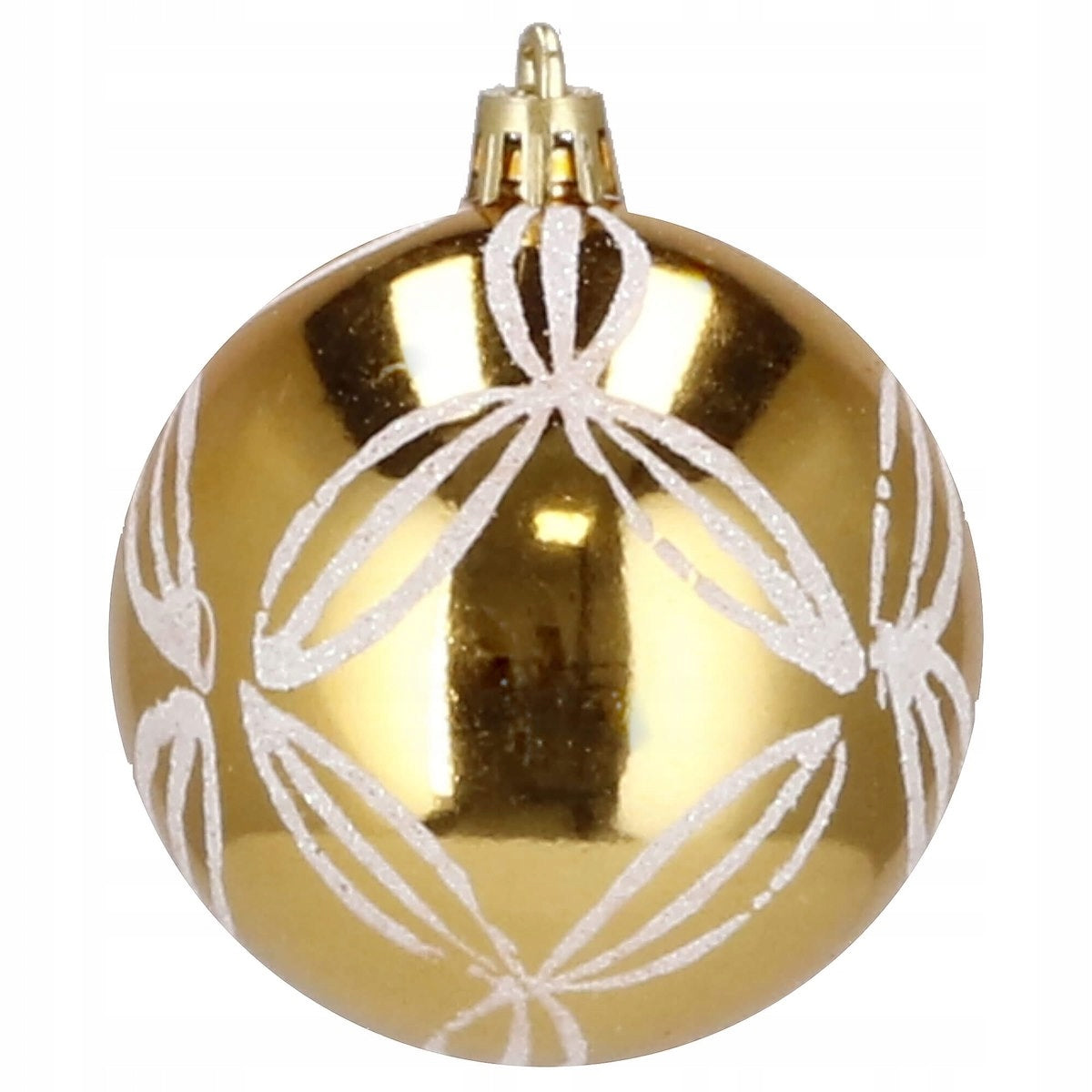 Set globuri de Craciun cu modele de sarbatori, 30 bucati, 5cm, alb auriu