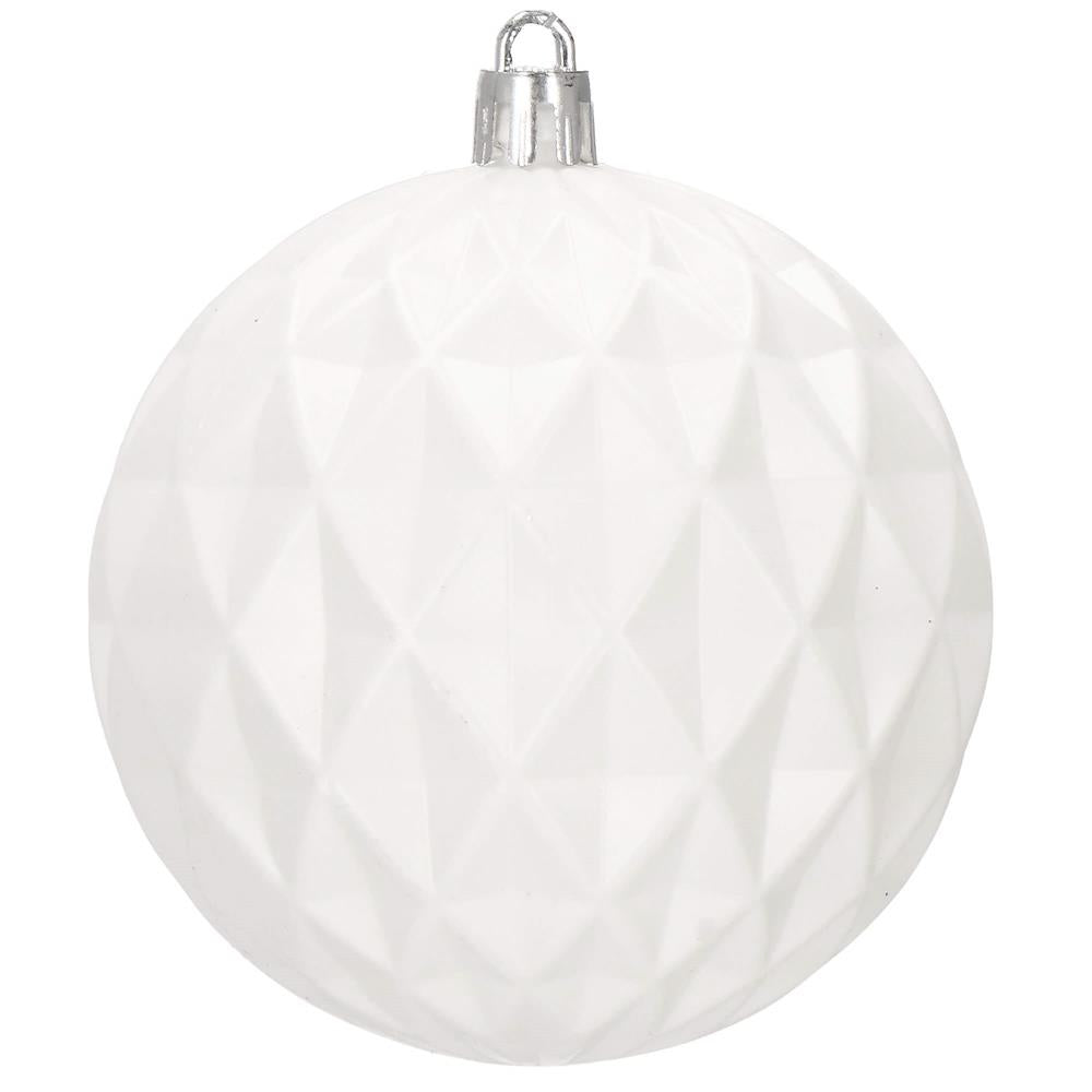 Set globuri de Craciun, 30 bucati, 8cm, 6 modele, alb