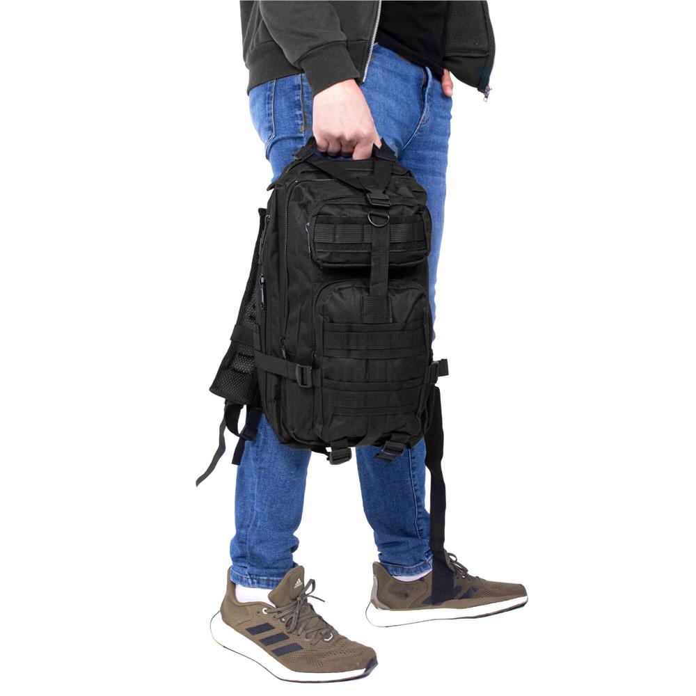 Rucsac militar pentru drumetie, impermeabil, ultra usor, 4 compartimente, culoare negru