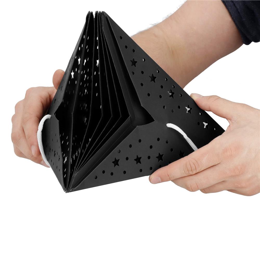 Stea decorativa 3D din hartie ajurata, 50cm, neagra