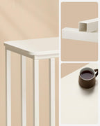 VASAGLE Masuta de cafea, cu cadru de otel si roti, stil industrial, 35x50x60 cm, crem