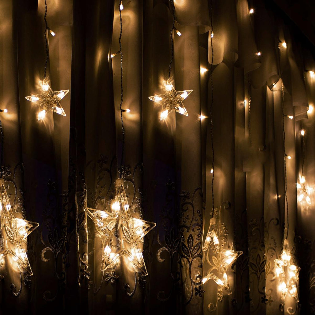 (DL) Instalatie lumina tip perdea cu 92 LED-uri, 2m, pentru interior/exterior, stelute iluminare alba