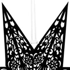 Stea decorativa 3D din hartie si pasla ajurata, 50cm, neagra