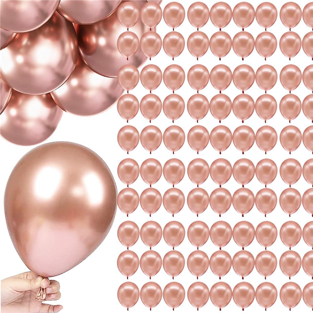 Set 100 baloane pentru petrecere, 40cm, roz metalic