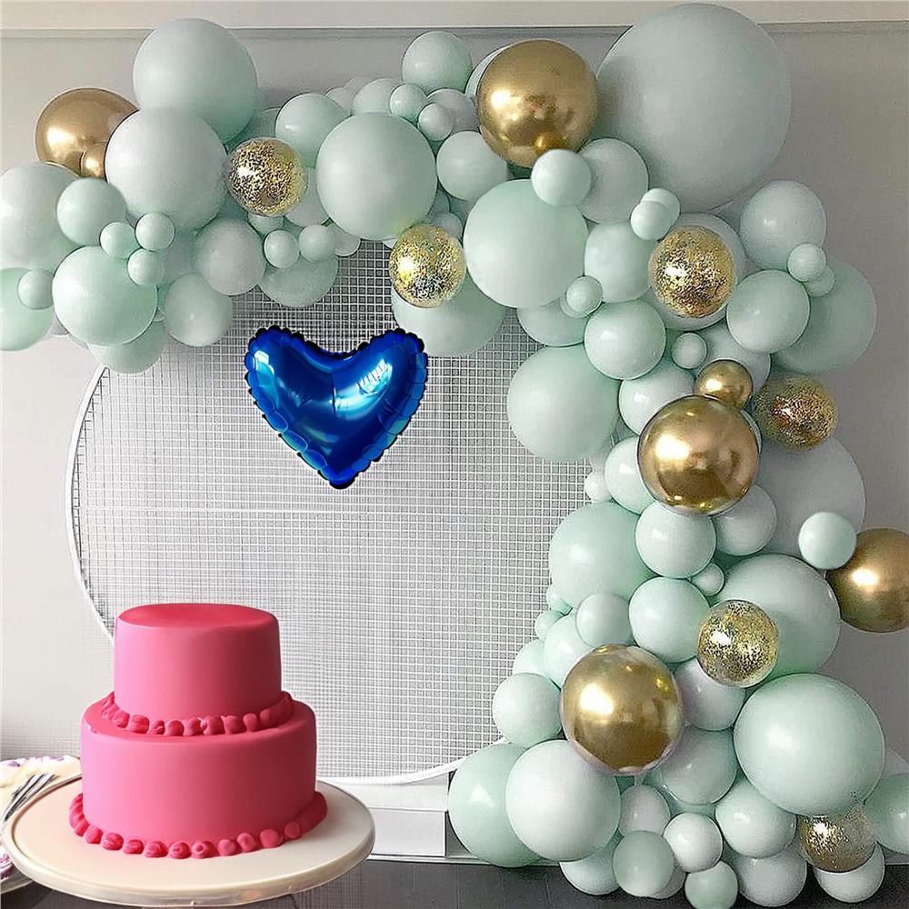 Set 50 baloane pentru petrecere, 40cm, alb, auriu, verde menta