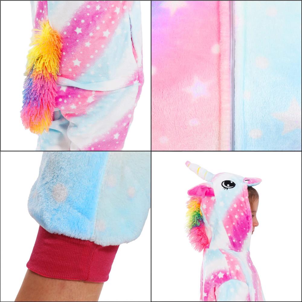 Pijama tip salopeta pentru copii, model unicorn, marime 130-140cm