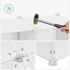 SONGMICS Dulap modular de depozitare jucarii, 16 cuburi cu usi, 123x31x123cm, alb