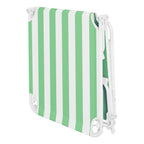 Sezlong pliant , 186 x 56 cm, pentru plaja sau gradina, alb verde, capacitate 110kg