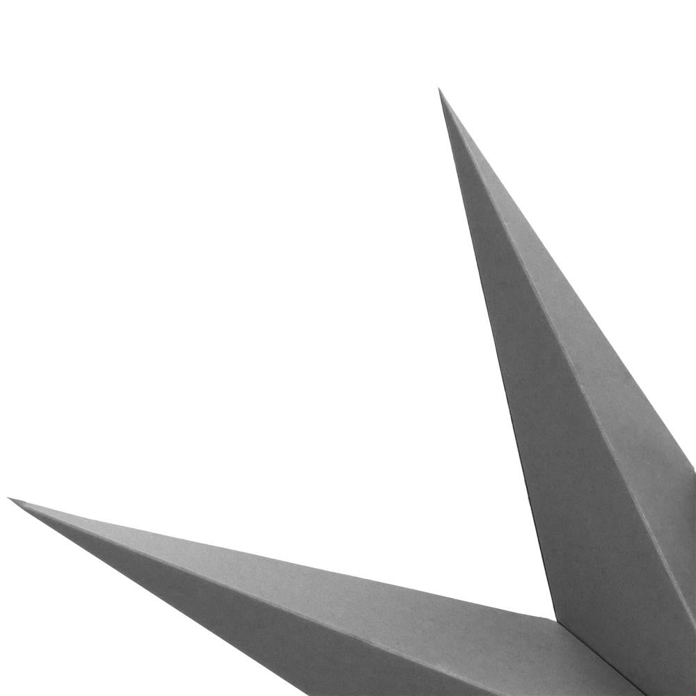 Stea decorativa 3D din hartie, cu 9 colturi, 60cm, argintie