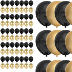 Set 100 baloane pentru petrecere, 40cm, negru auriu