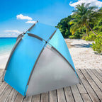 Cort plaja si picnic deschis , protectie UV, 220x115x120cm, albastru gri