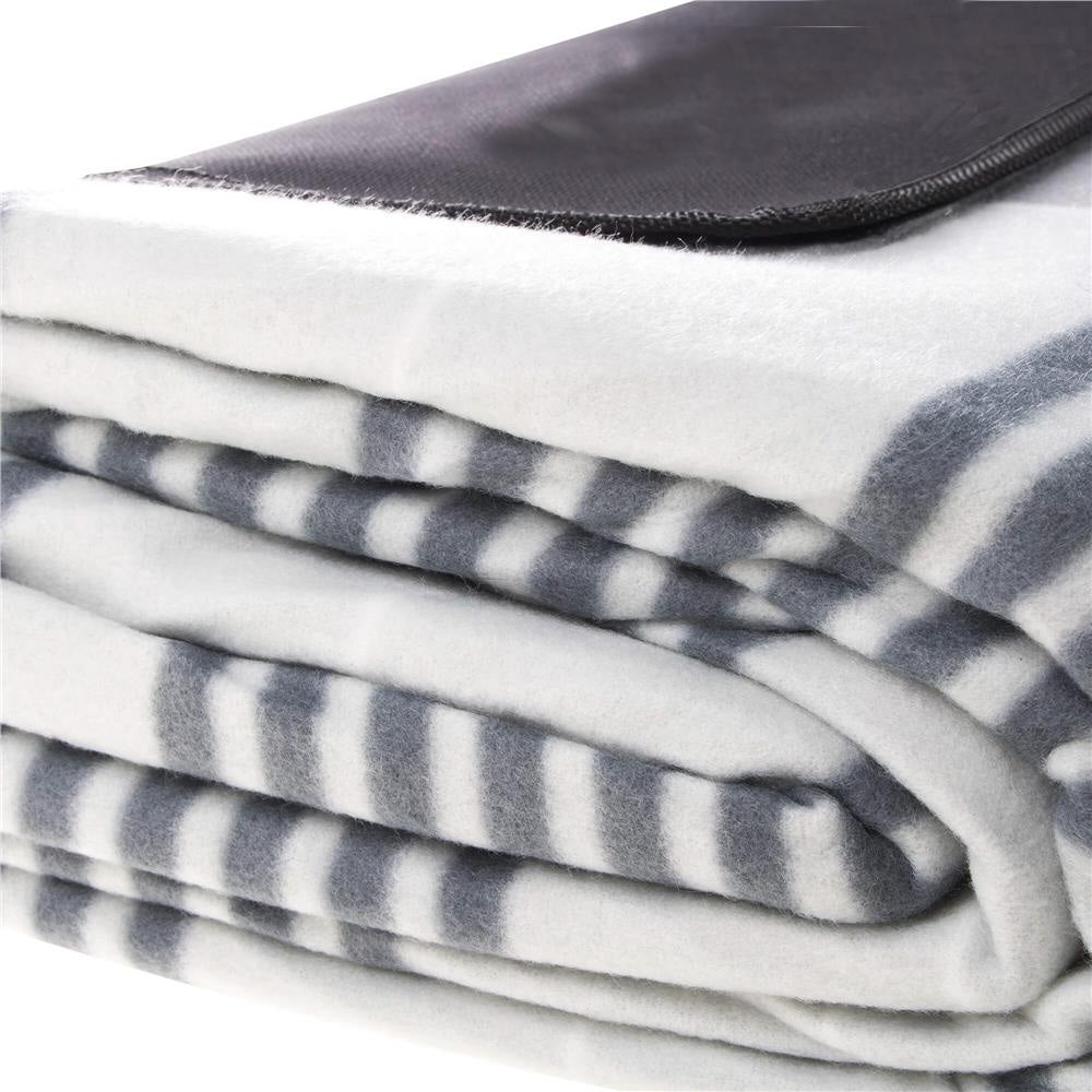 Patura pentru picnic sau plaja, cu folie izolatoare si maner, 200x240cm, albastru gri