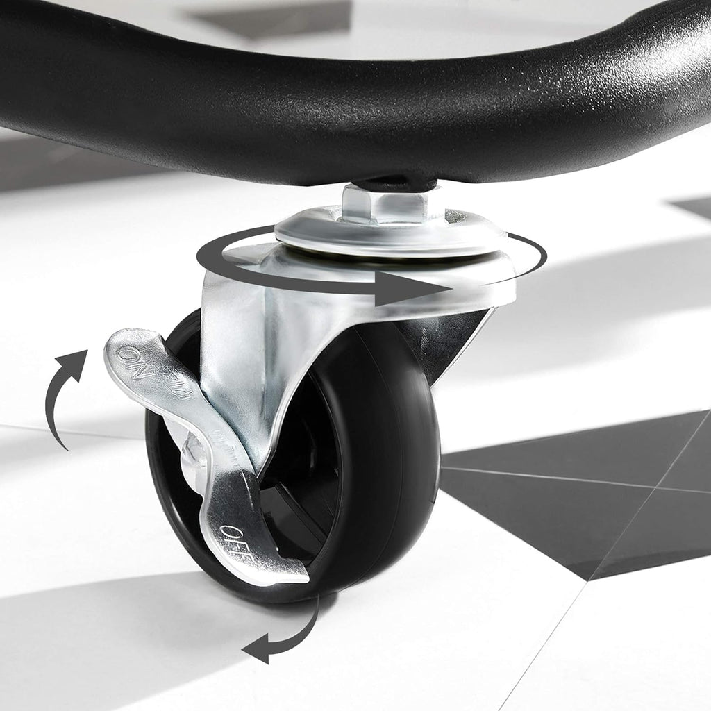 SONGMICS Carucior de depozitare pe roti, pentru bucatarie sau baie, cu 3 nivele, 42x34x86 cm, negru