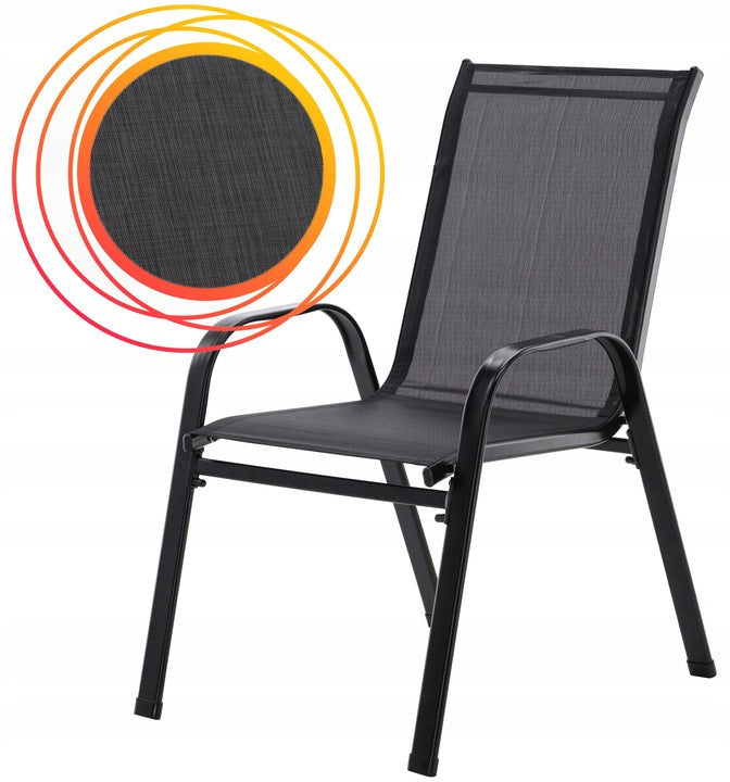 Set mobilier gradina textilene, 2 scaune, 1 canapea si 1 masa, gri inchis