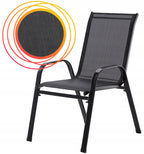 Set mobilier gradina textilene, 2 scaune, 1 canapea si 1 masa, gri inchis