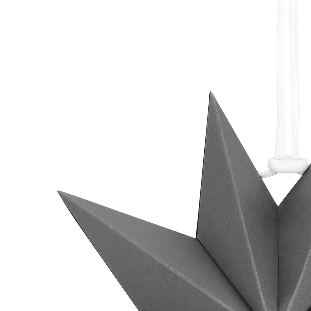 Stea decorativa 3D din hartie, cu 9 colturi, 30cm, argintie